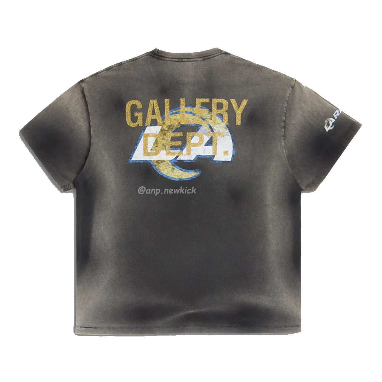 Gallery Dept X La Rams Tee Co Branded Letter Sun Faded Black Brown (2) - newkick.cc